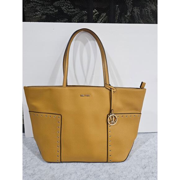 Nine West Handbags - Nine West Yellow Shoulder Bag, 9W logo Charm, Spring Style, Stud Accents, Large